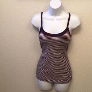Purple and white striped tank top